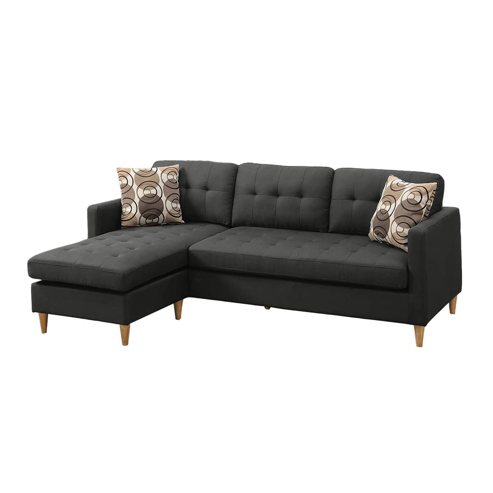 Reversible Sectional Sofa with Pillows