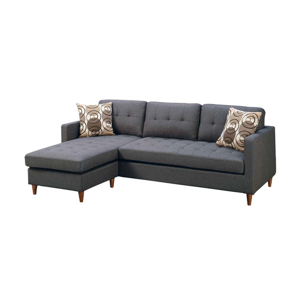 Reversible Sectional Sofa with Pillows