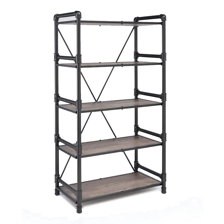 Iron Standard Bookshelf, Rustic Oak & Black