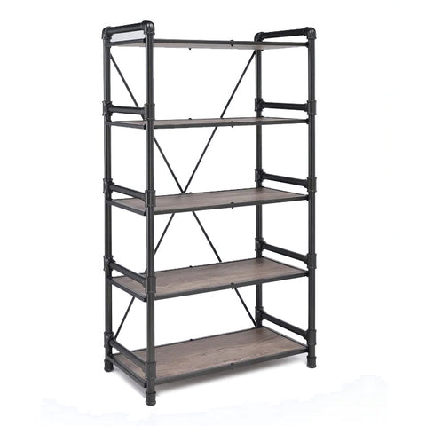 Iron Standard Bookshelf, Rustic Oak & Black