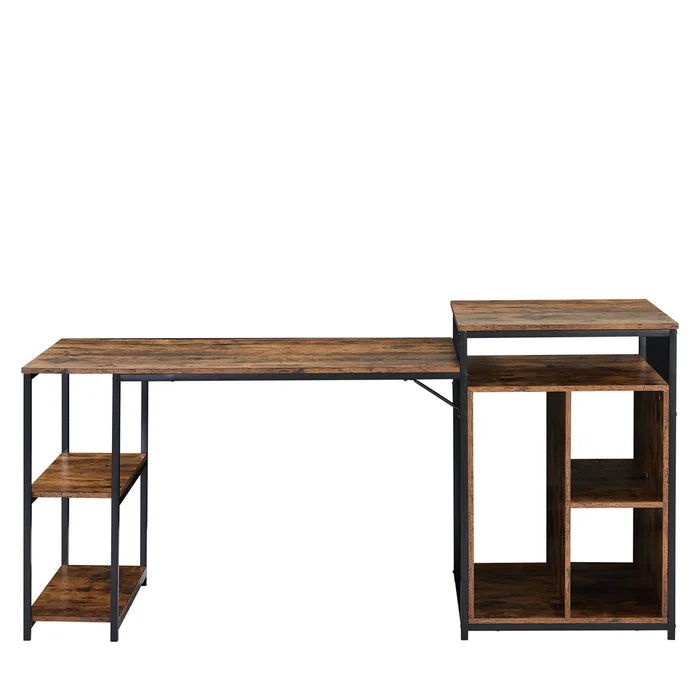 Home Office Computer Desk With Storage Shelf, Black