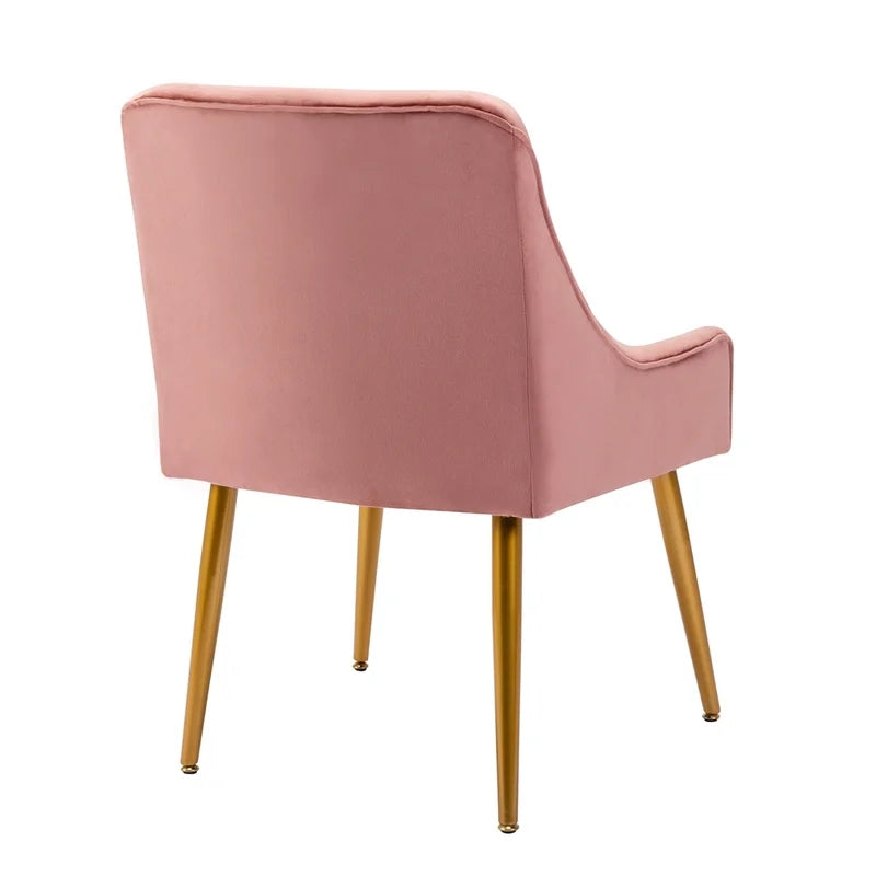 Modern Velvet Club Side Chair, Pink