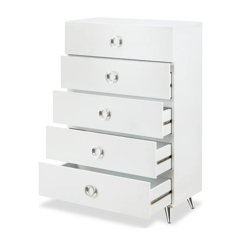 Rectangular Drawer Chest Clothes Cabinet, White
