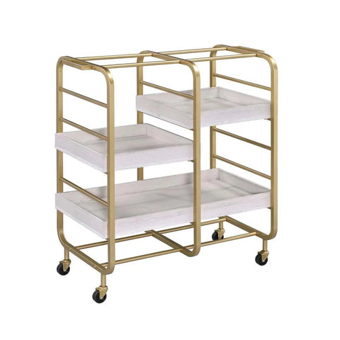 Serving Cart with 3 Open Compartments