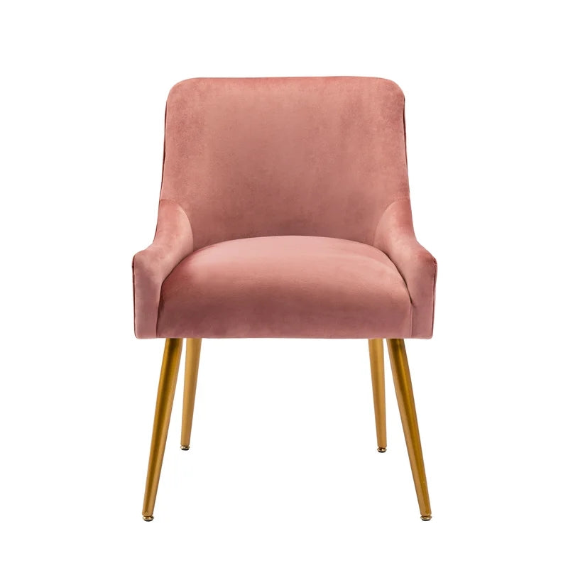 Modern Velvet Club Side Chair, Pink