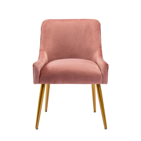 Modern Velvet Club Side Chair, Pink