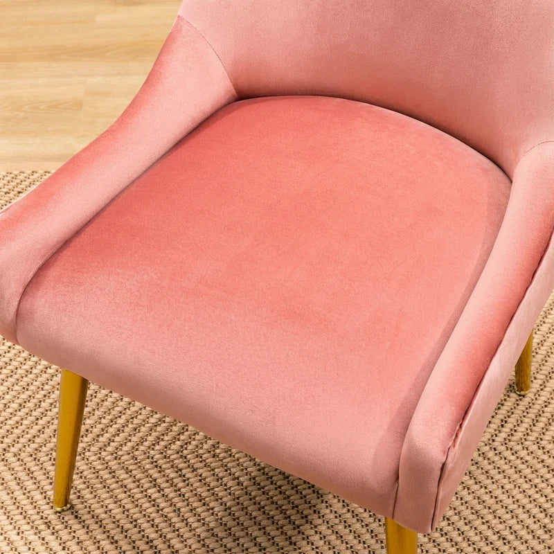 Modern Velvet Club Side Chair, Pink