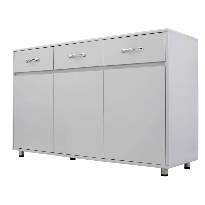 Metal Sideboard Storage Cabinet, Gray