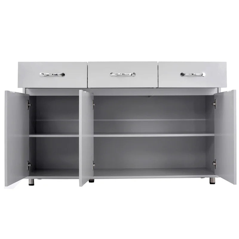 Metal Sideboard Storage Cabinet, Gray