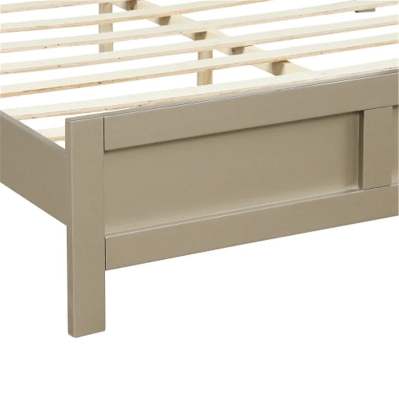 Modern Twin Platform Bed, Platinum Silver