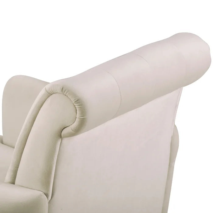 29'' Wide Velvet Club Sofa Armchair, White
