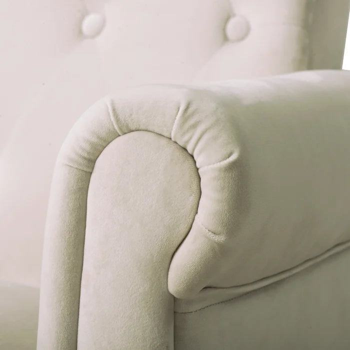 29'' Wide Velvet Club Sofa Armchair, White