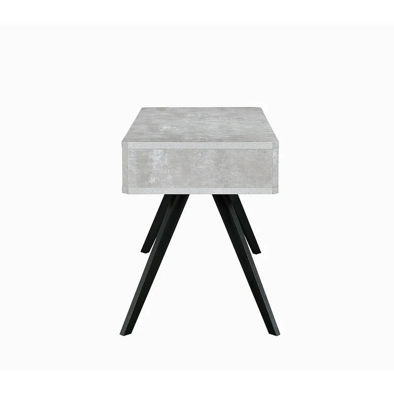 Modern Writing Desk in Faux Concrete & Black