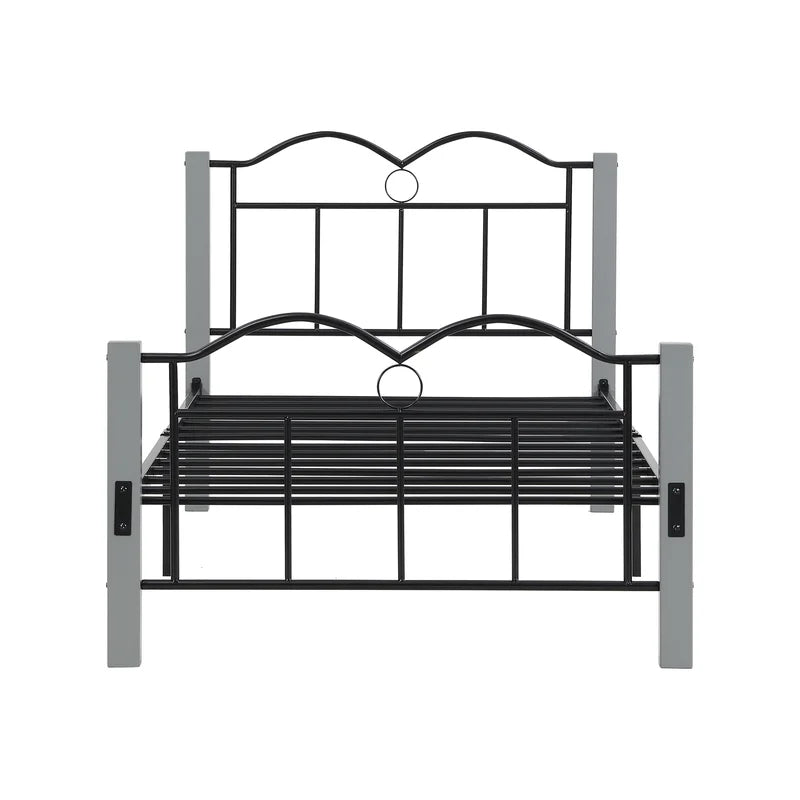 Metal Full Size Platform Bed Frame, Gray