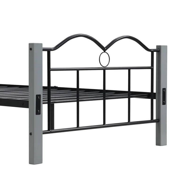 Metal Full Size Platform Bed Frame, Gray