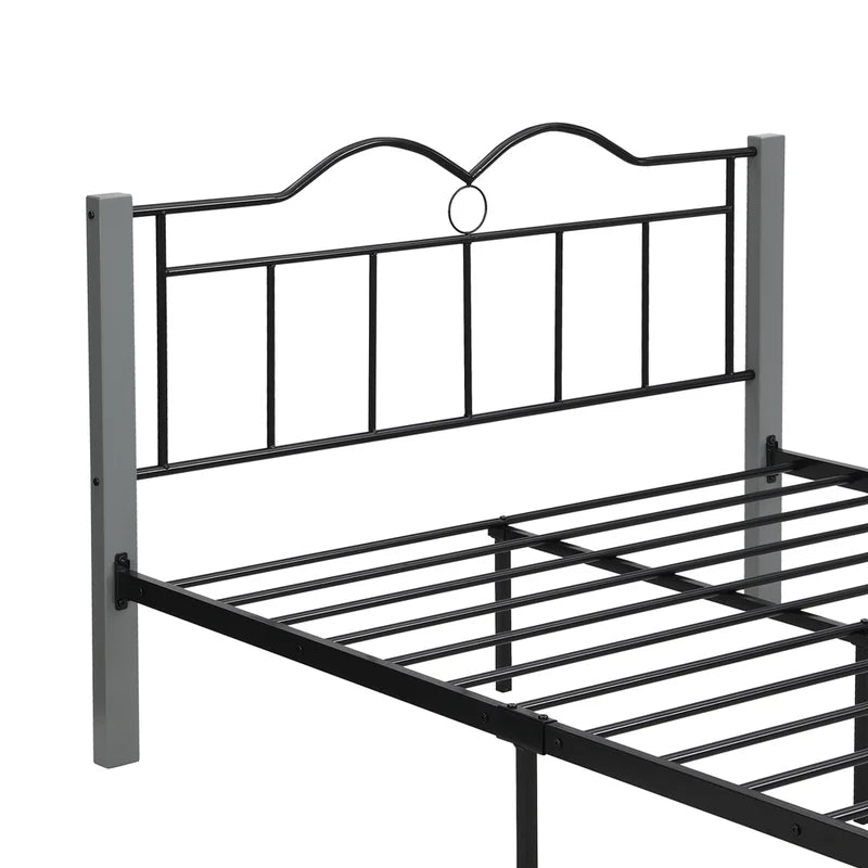 Metal Full Size Platform Bed Frame, Gray