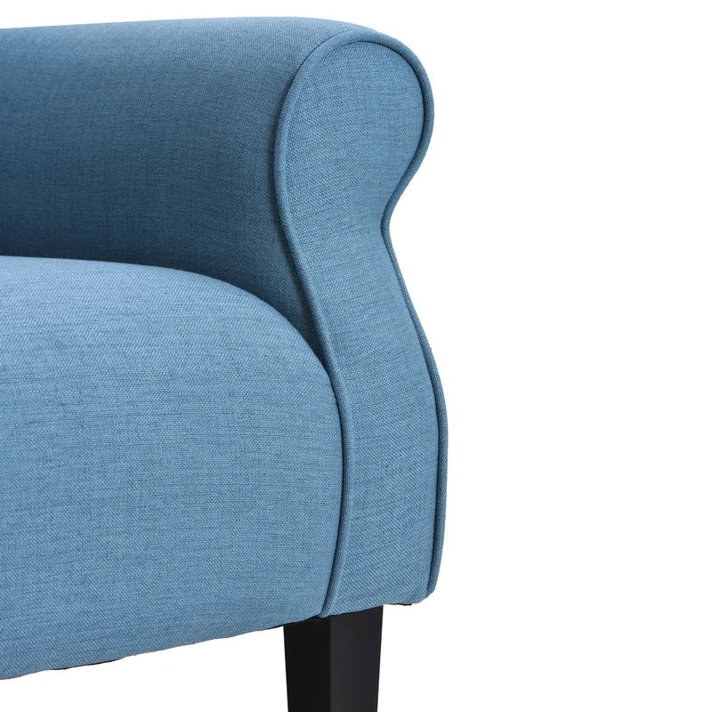 Modern Wing Back Roll Arm Sofa Chair, Blue