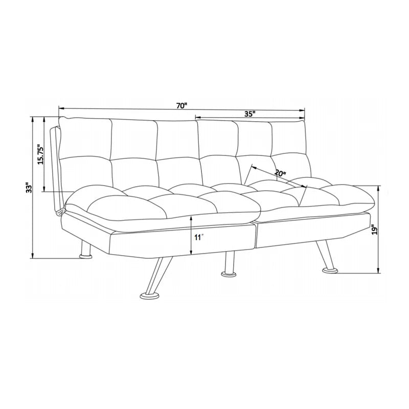 Convertible Loveseat Armless Sofa Bed, Beige