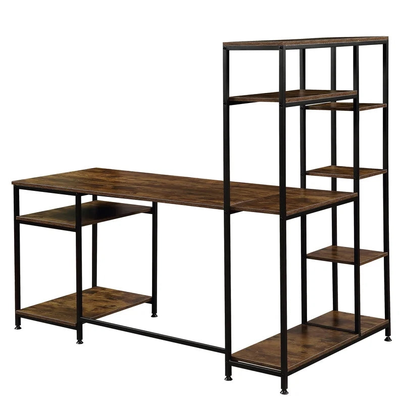 Office Desk With Multiple Storage Shelves, Tiger