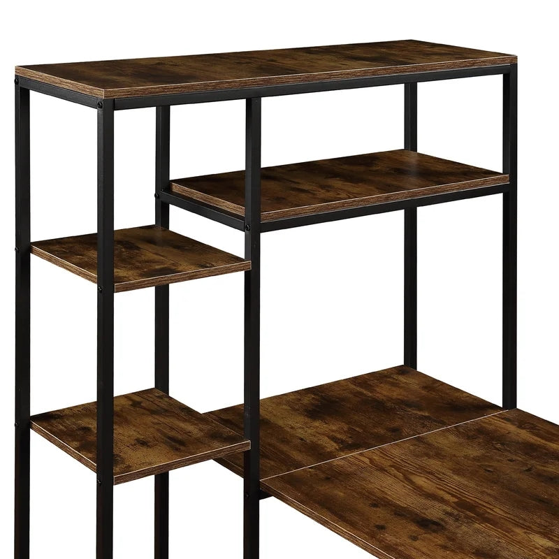 Office Desk With Multiple Storage Shelves, Tiger