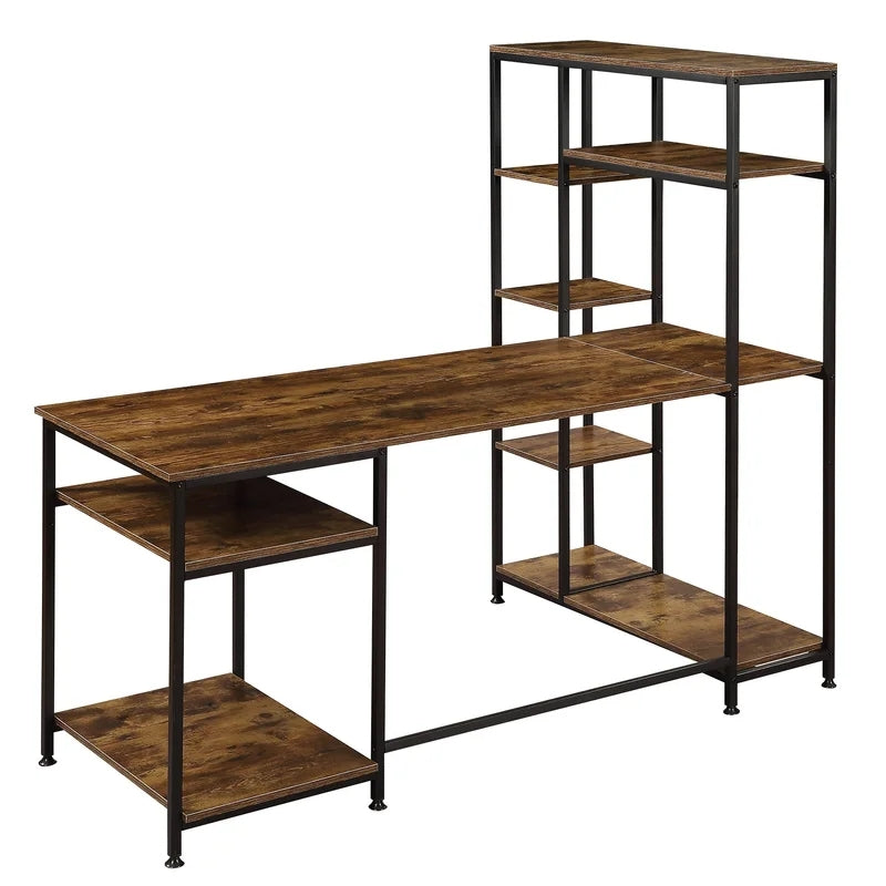 Office Desk With Multiple Storage Shelves, Tiger