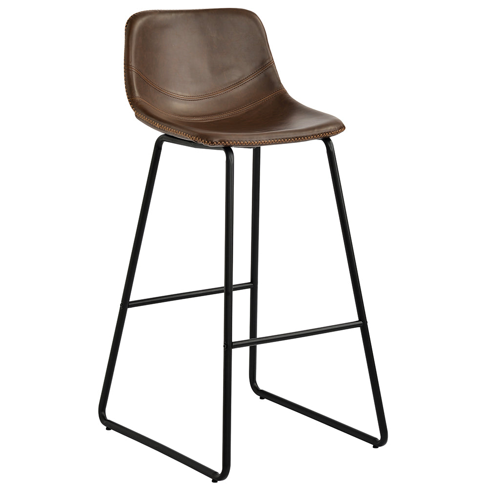 Vintage Leather Counter Height Bar Stools