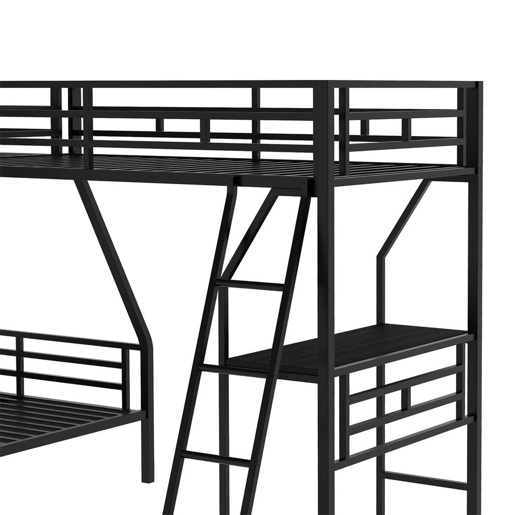 Twin over Full Loft Bunk Bed with Desk