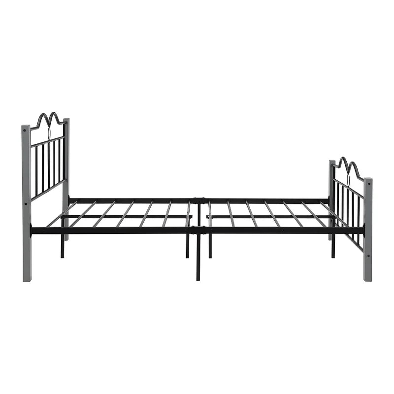 Metal Full Size Platform Bed Frame, Gray