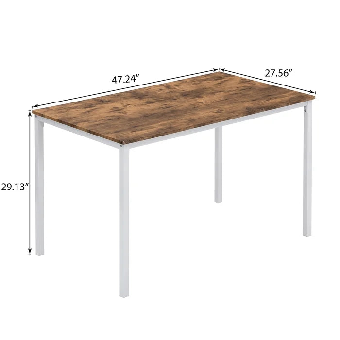 4 - Person Dining Table Set with Benches (3Pcs), Walnut