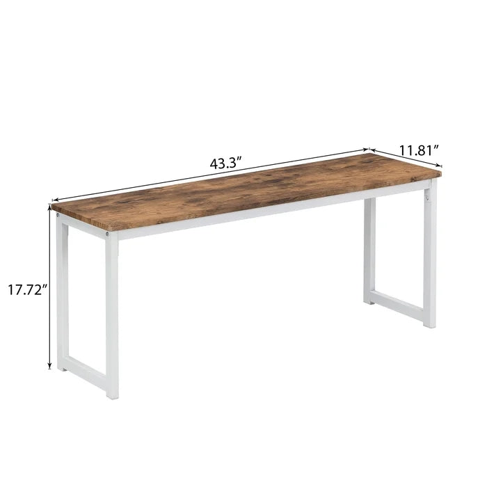4 - Person Dining Table Set with Benches (3Pcs), Walnut