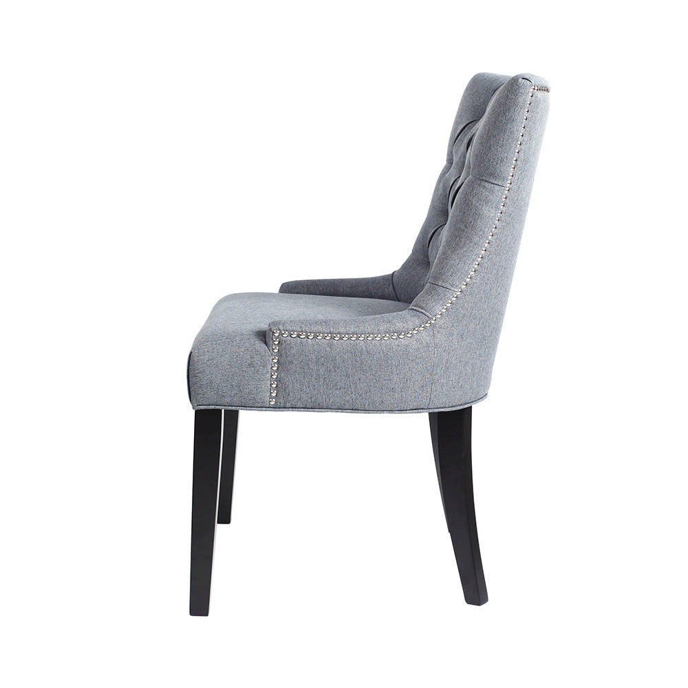 Tufted Upholstered Dining Chairs with Nailheads