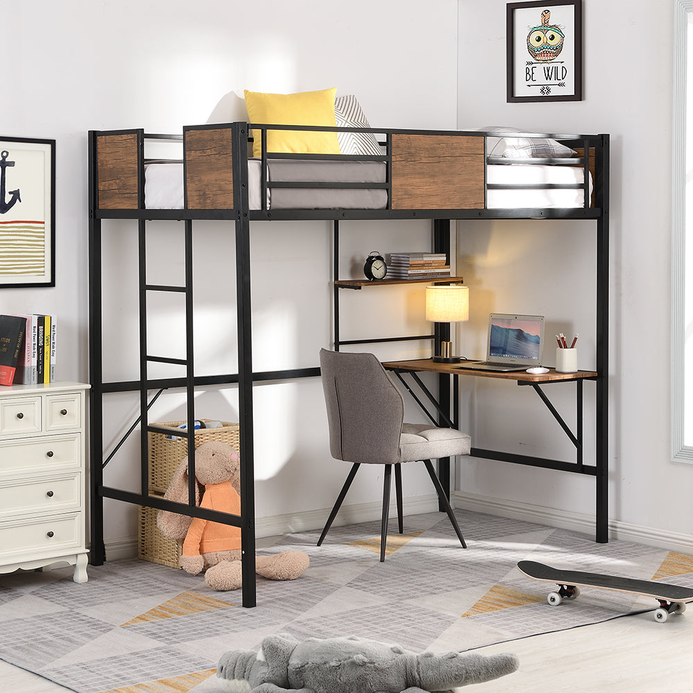 Twin Loft Bed with Built-in-Desk