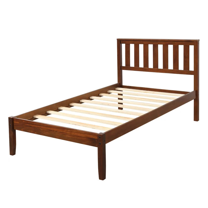 Twin Size Wood Platform Bed, Walnut