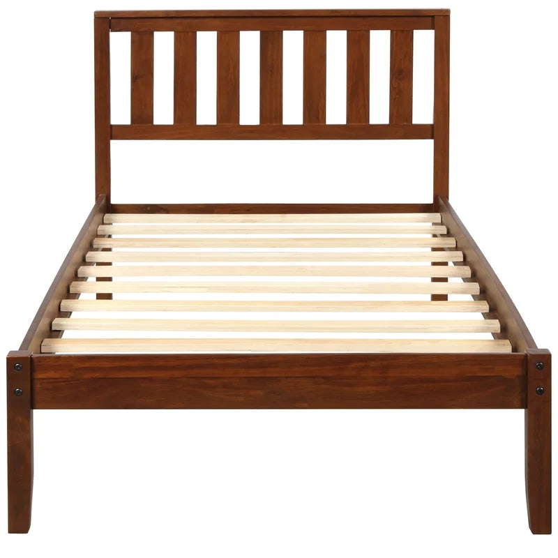 Twin Size Wood Platform Bed, Walnut