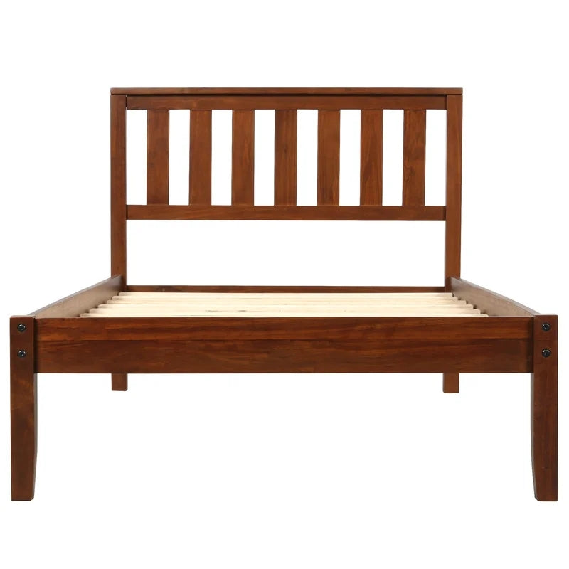 Twin Size Wood Platform Bed, Walnut