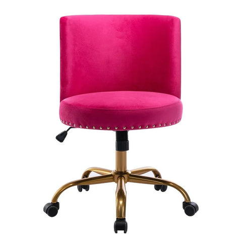Velvet Home Office Swivel Chair, Fushia