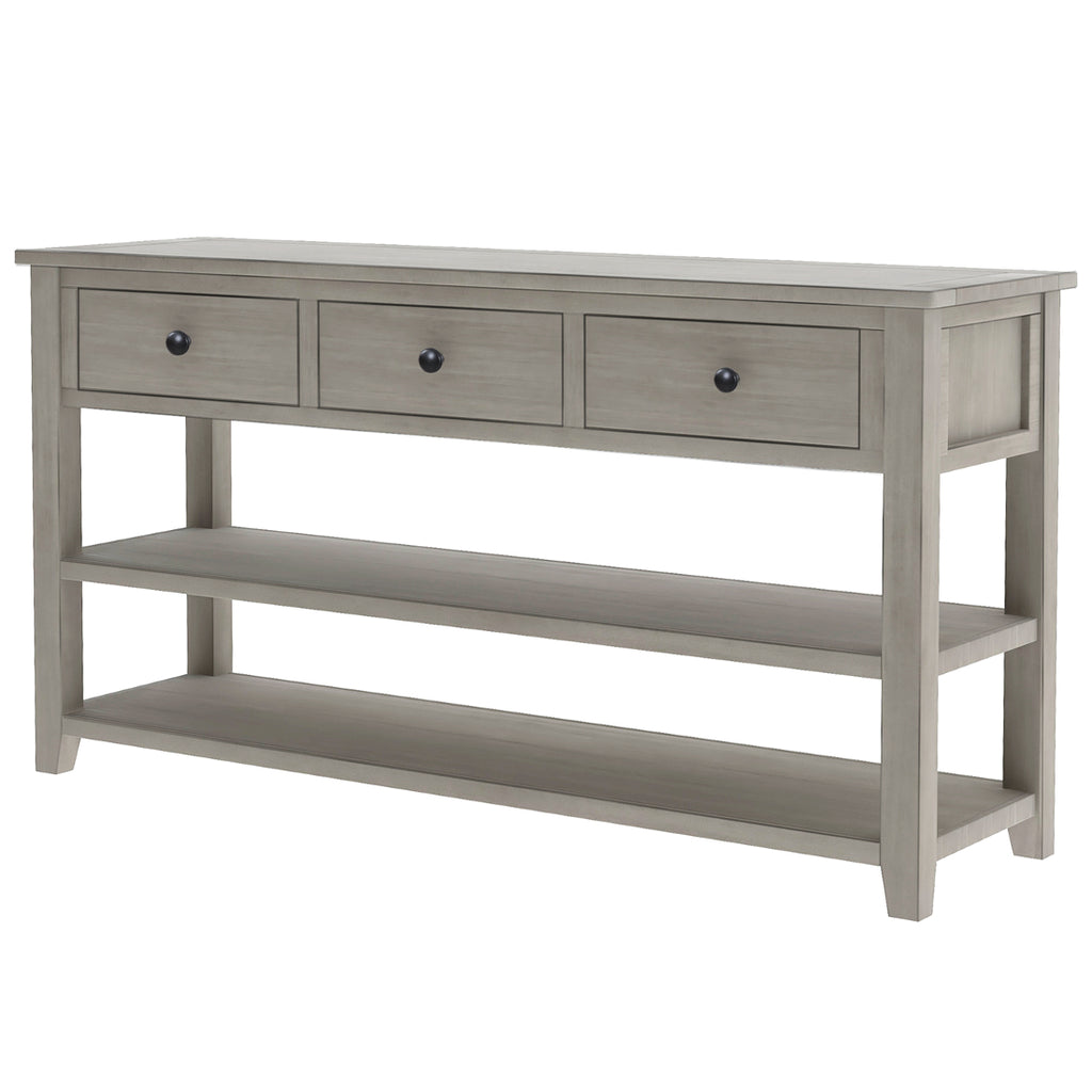 Console Table with Shelves and Drawers