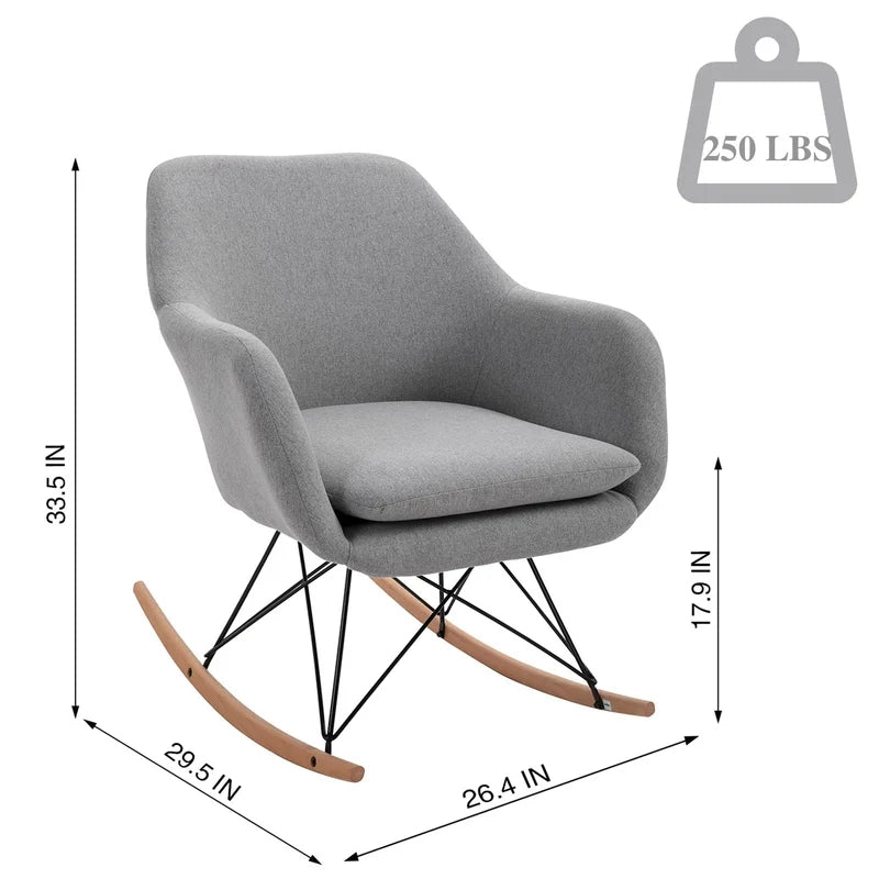 Modern Rocking Chair Sofa Armchair, Gray