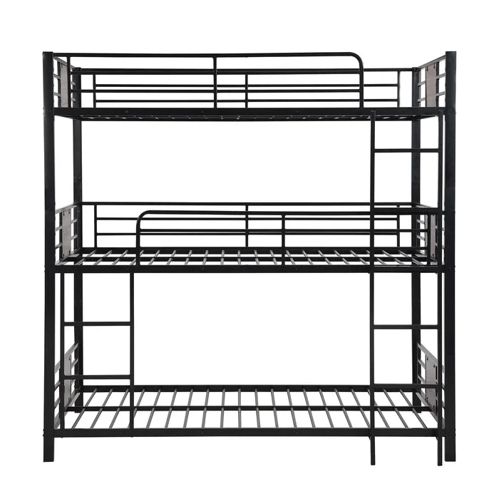 Twin Over Twin Over Twin Triple Bunk Bed, Gray