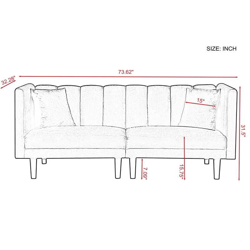 Futon Sofa Bed Convertible Folding Daybed with 2 Pillows, Blue