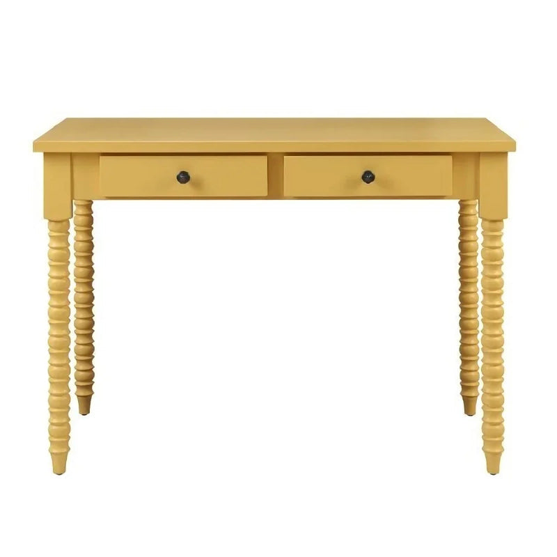 Modern Office Writing Desk, Yellow Finish