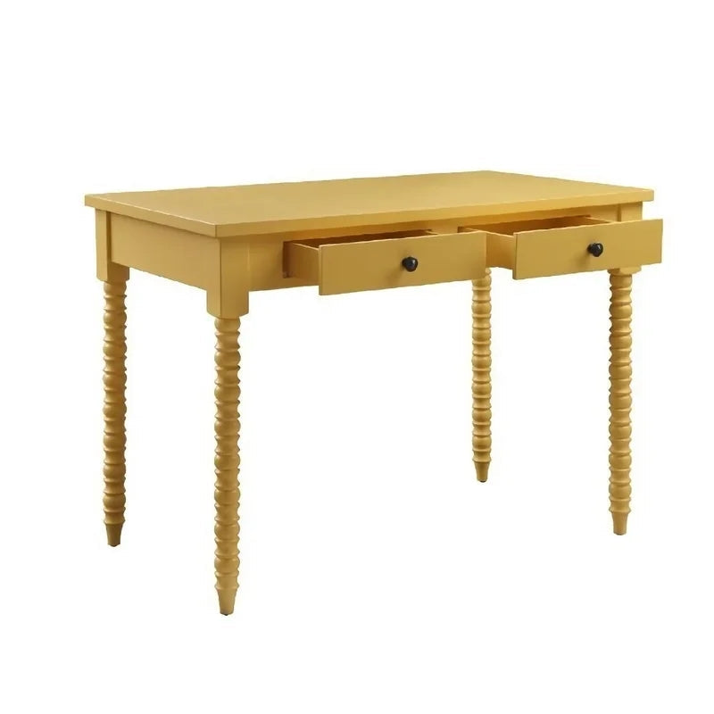 Modern Office Writing Desk, Yellow Finish