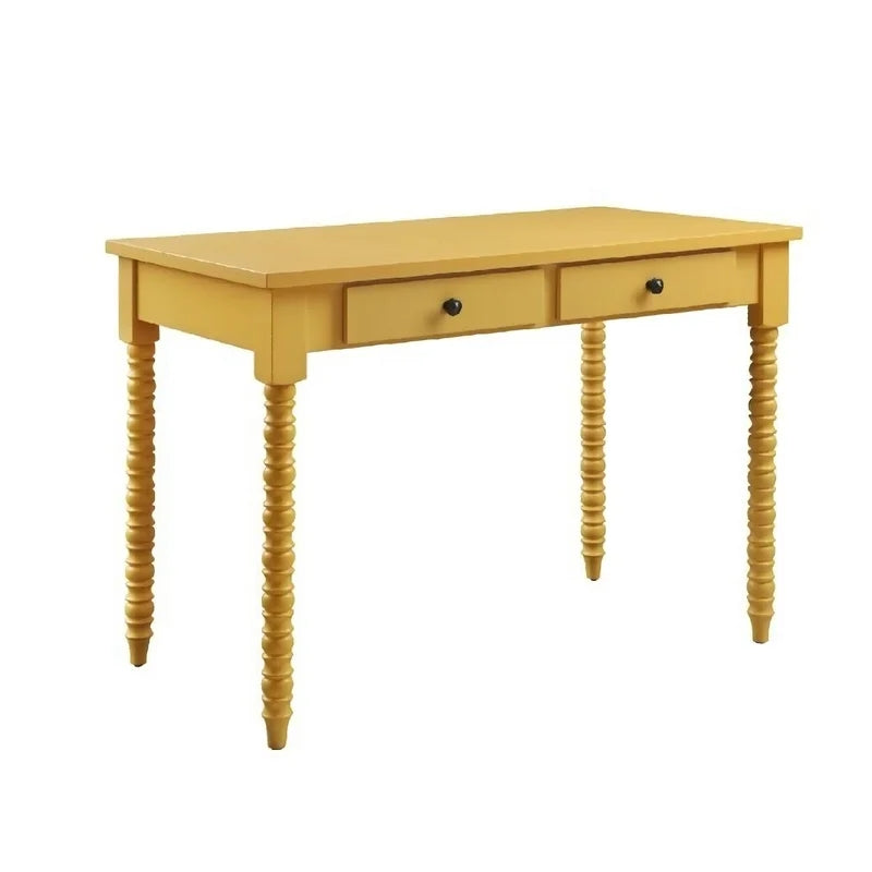 Modern Office Writing Desk, Yellow Finish