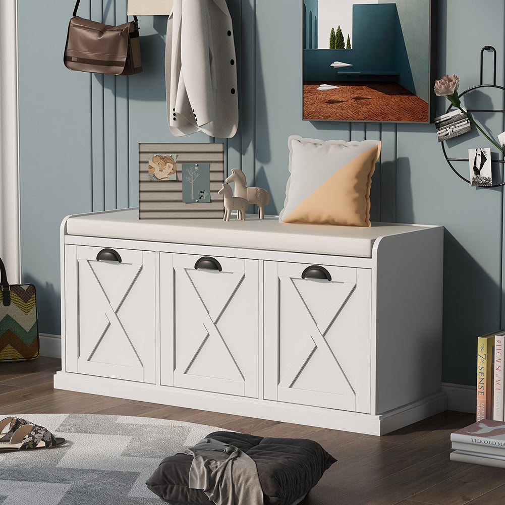 Storage Bench with 3 Drawers