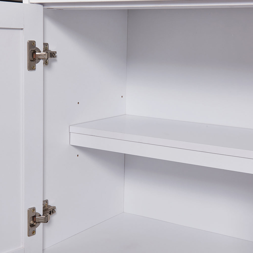 One-body Style Pantry Cabinet Kitchen Storage (White)