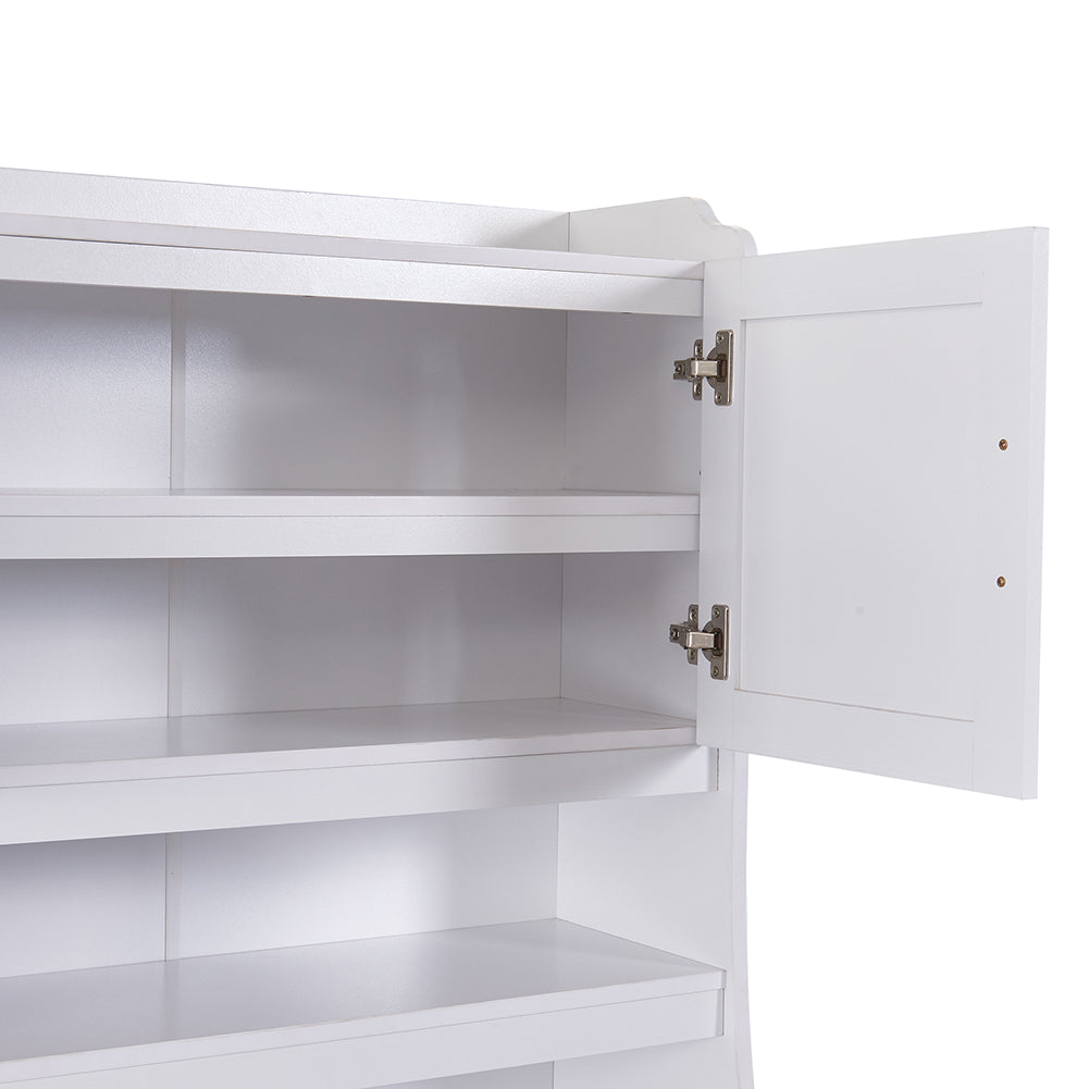 One-body Style Pantry Cabinet Kitchen Storage (White)