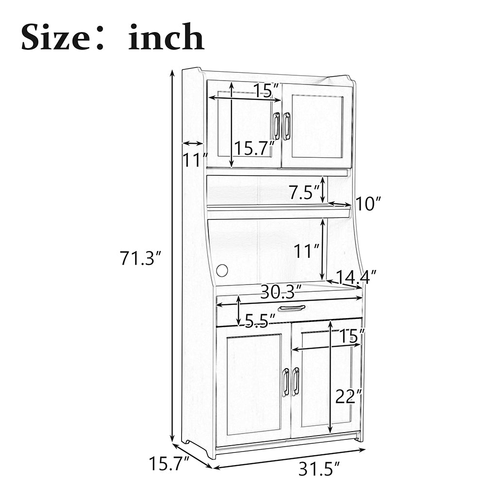 One-body Style Pantry Storage Buffet Cabinet