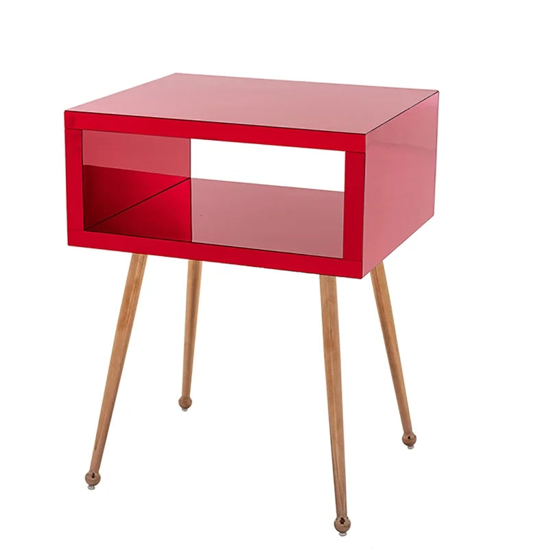 Mirror Coffee Table Side & End Table, Red Line