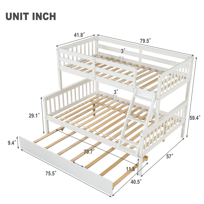 Twin Over Full Bunk Beds with Trundle