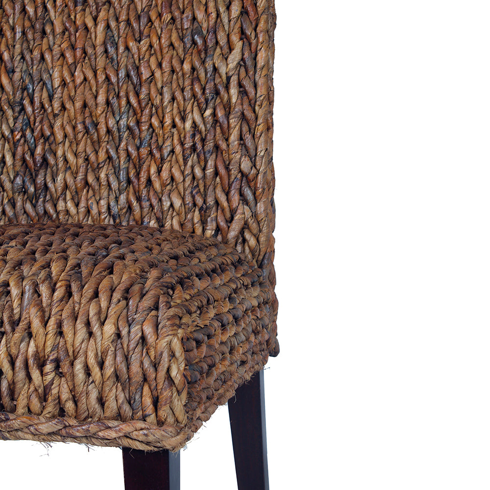 Woven Banana Leaf Dining Chair, Mahogany